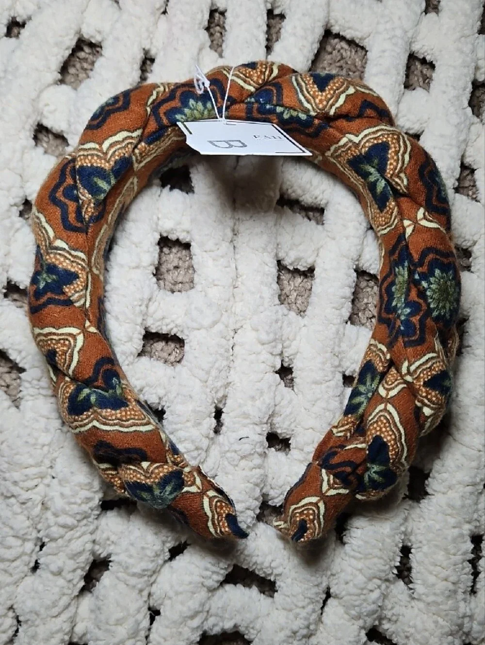 Shiraleah Chicago Patterned Braided Headband Set in Green Check & Brown Paisley